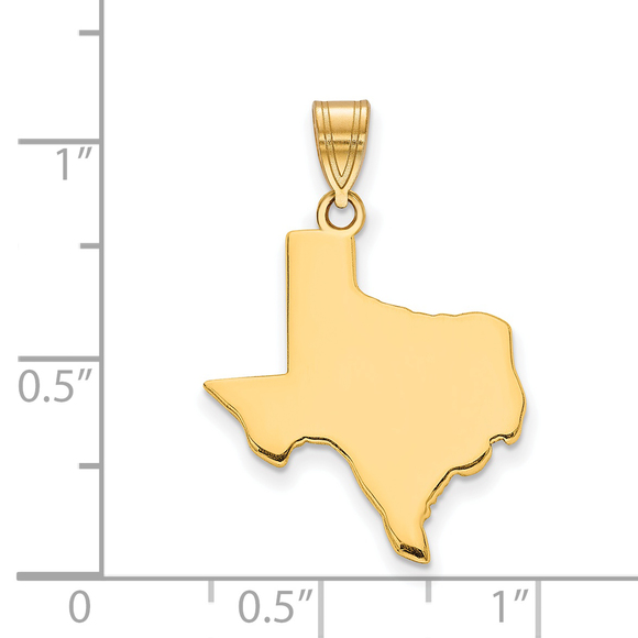 Sterling Silver/Gold-plated Texas State Pendant - Picture 2 of 2